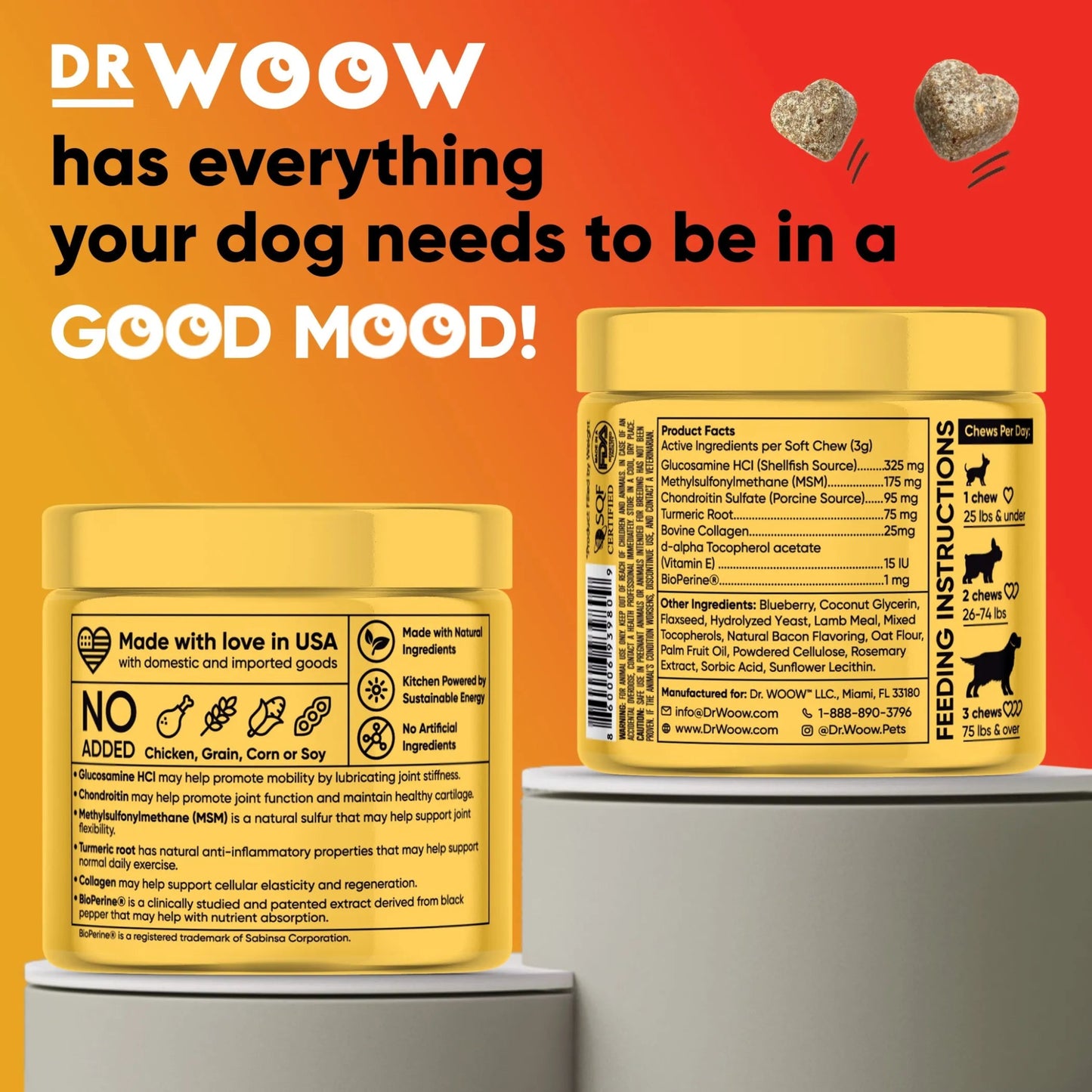 Amazon Factory - Dr Woow Hip and Joint Support Soft Chews - AMAZON FACTORY