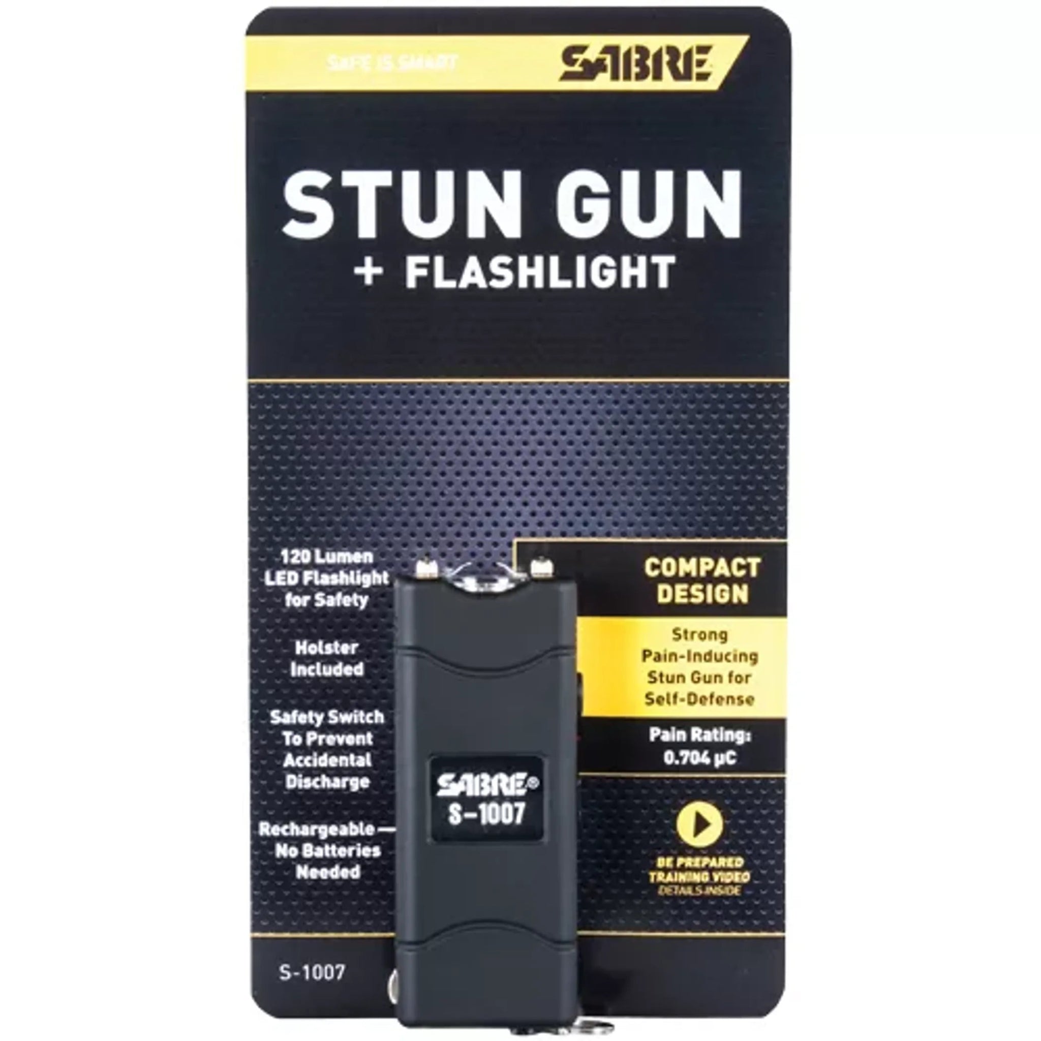 Premium-Quality Security & Protection Sabre |3.8 Million Volt Stun Gun With Flashlight - Black-AMAZON FACTORY