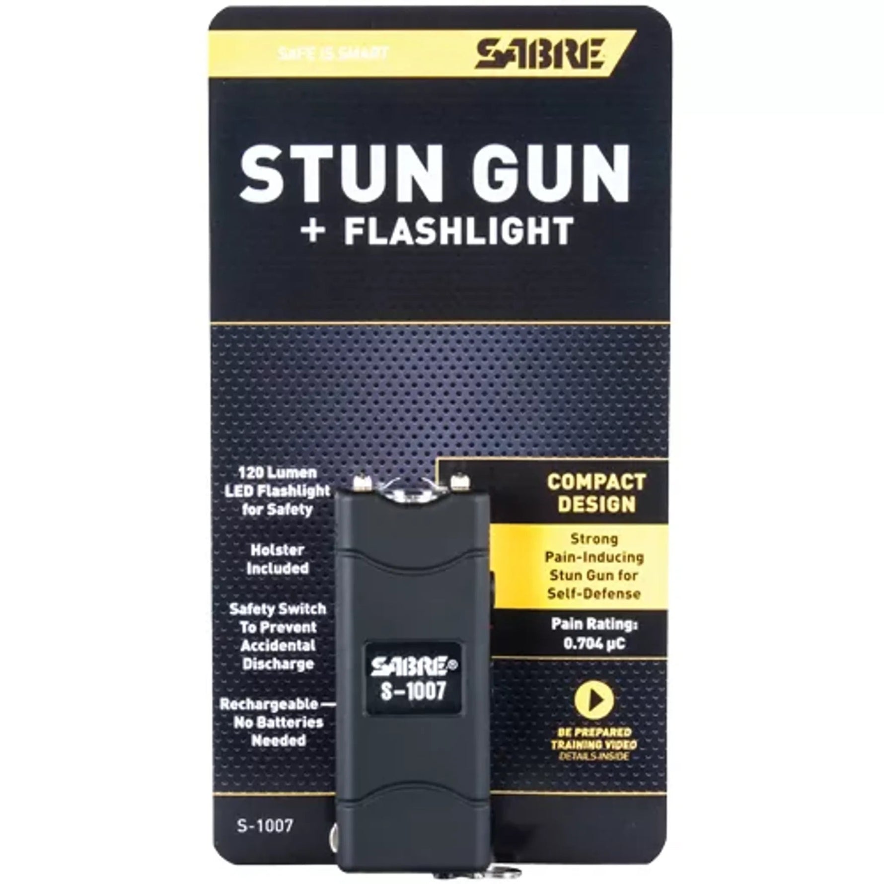 Premium-Quality Security & Protection Sabre |3.8 Million Volt Stun Gun With Flashlight - Black-AMAZON FACTORY