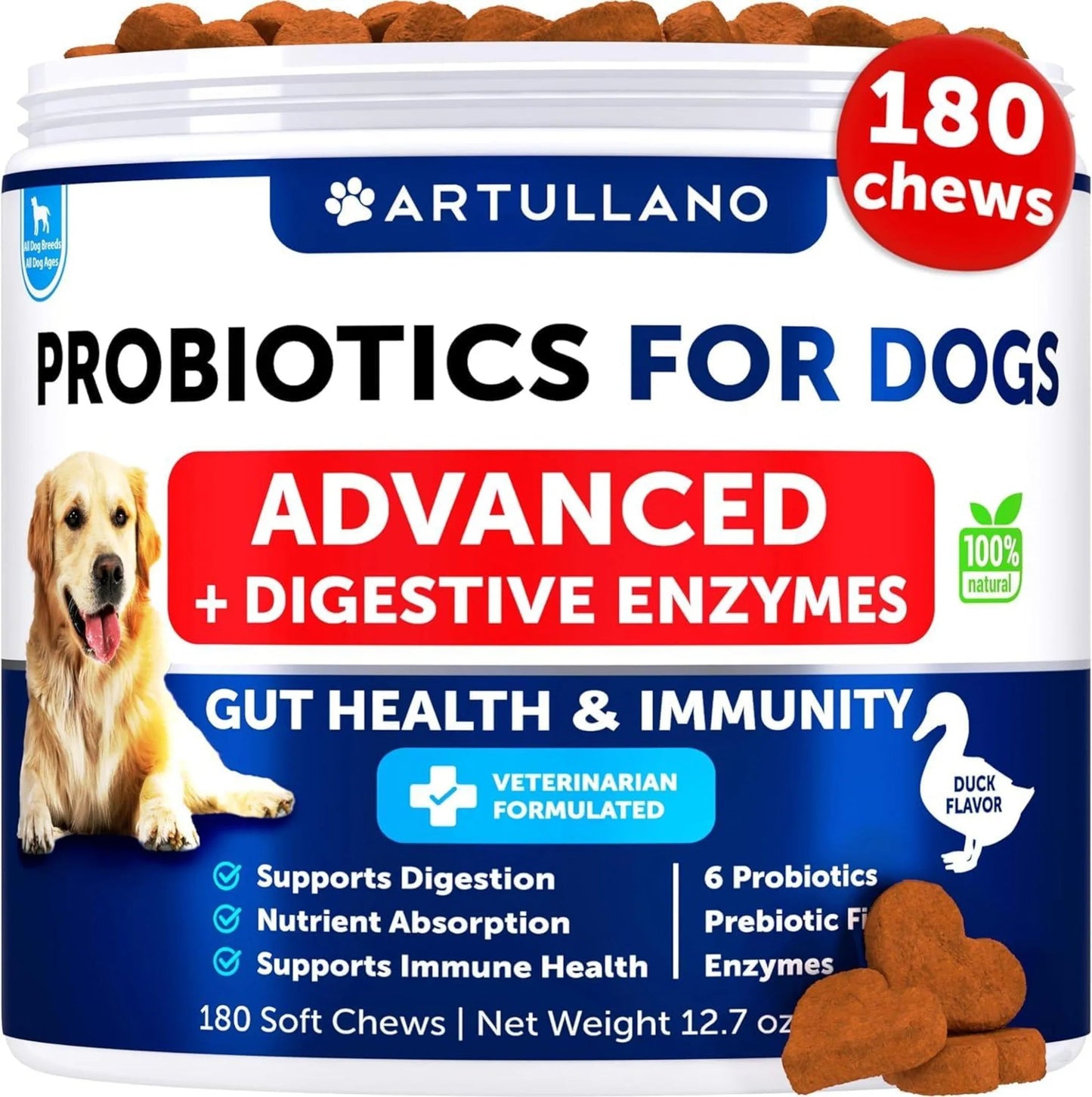 Amazon Factory's - Probiotics for Dogs Support Gut Health Itchy Skin Allergies - AMAZON FACTORY