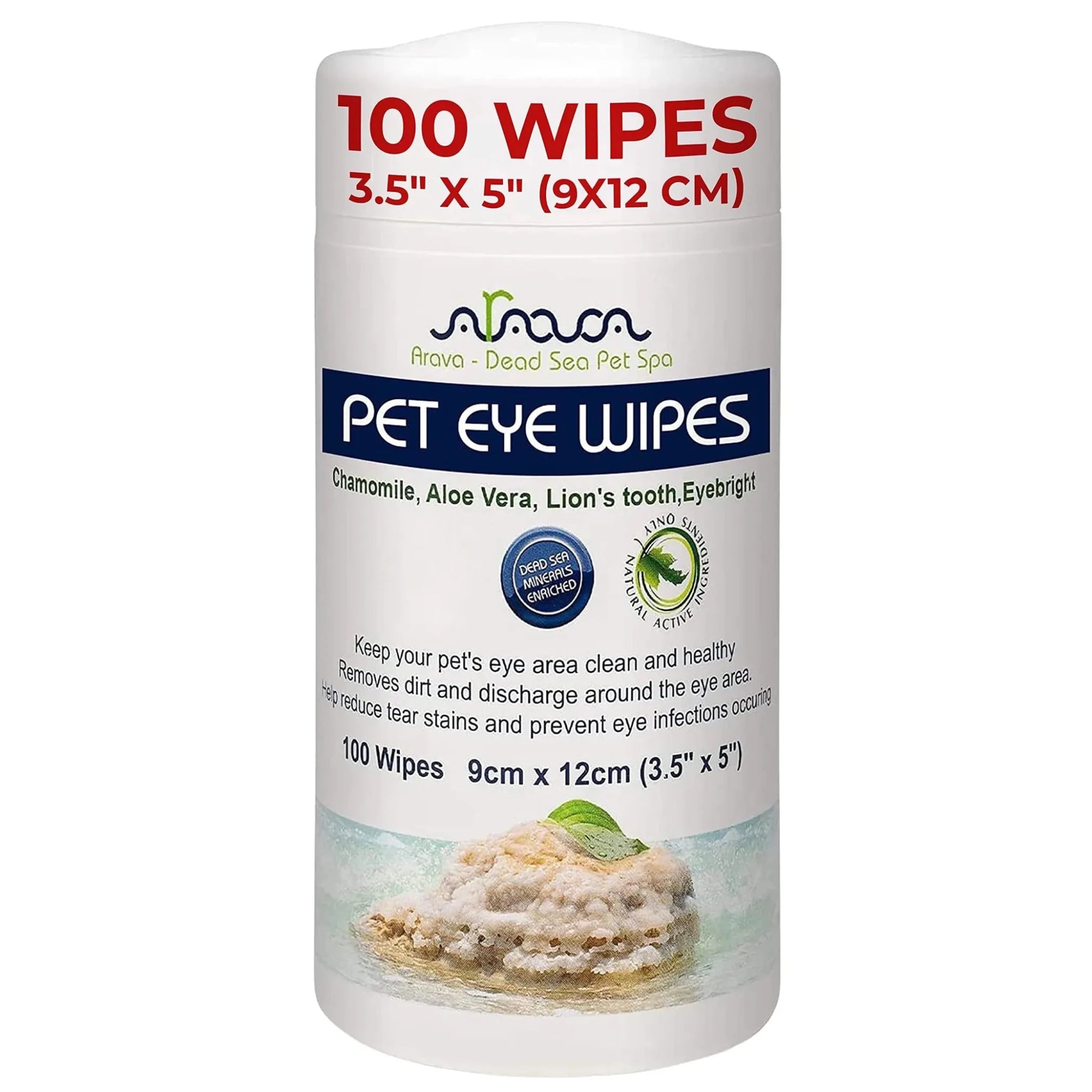 Arava Pet Eye Wipes for Dogs Cats Puppies & Kittens 100 Count Natural and Aromatherapy Medicated Removes Dirt Crust and Discharge Prevents Tear Stain-AMAZON FACTORY