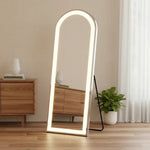 Arch Lighted Freestanding and Wall Mount Frameless Full Length Mirror - AMAZON FACTORY