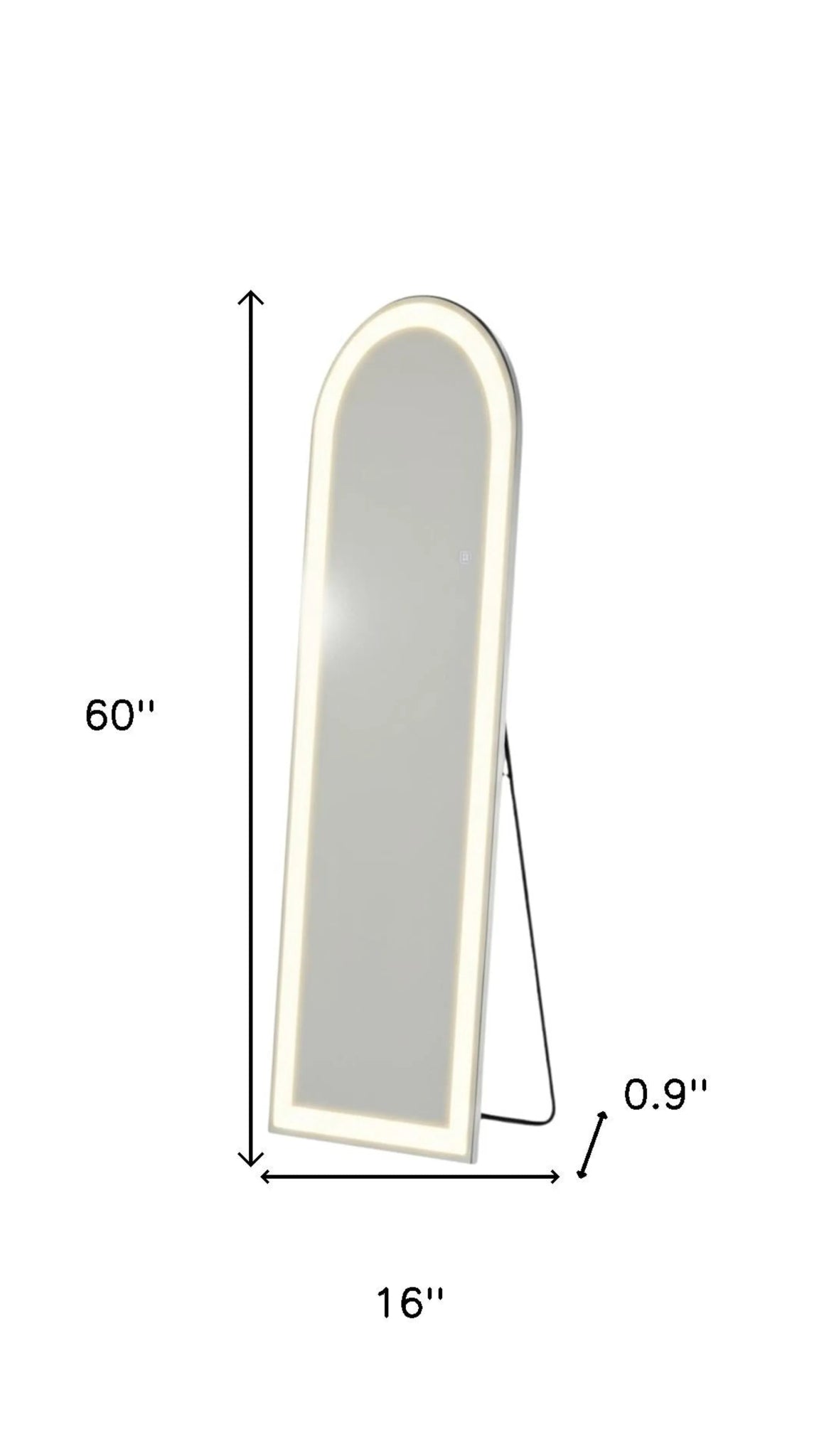 Arch Lighted Freestanding and Wall Mount Frameless Full Length Mirror - AMAZON FACTORY