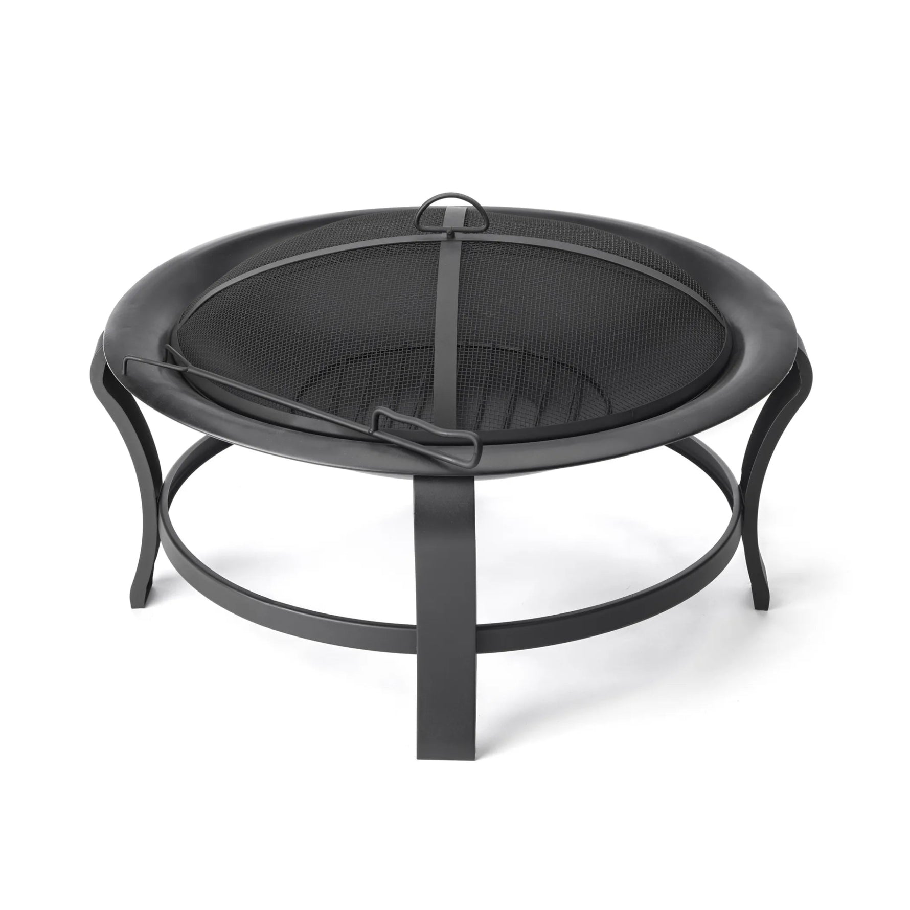 Black Steel Round Wood Burning Fire Pit - AMAZON FACTORY
