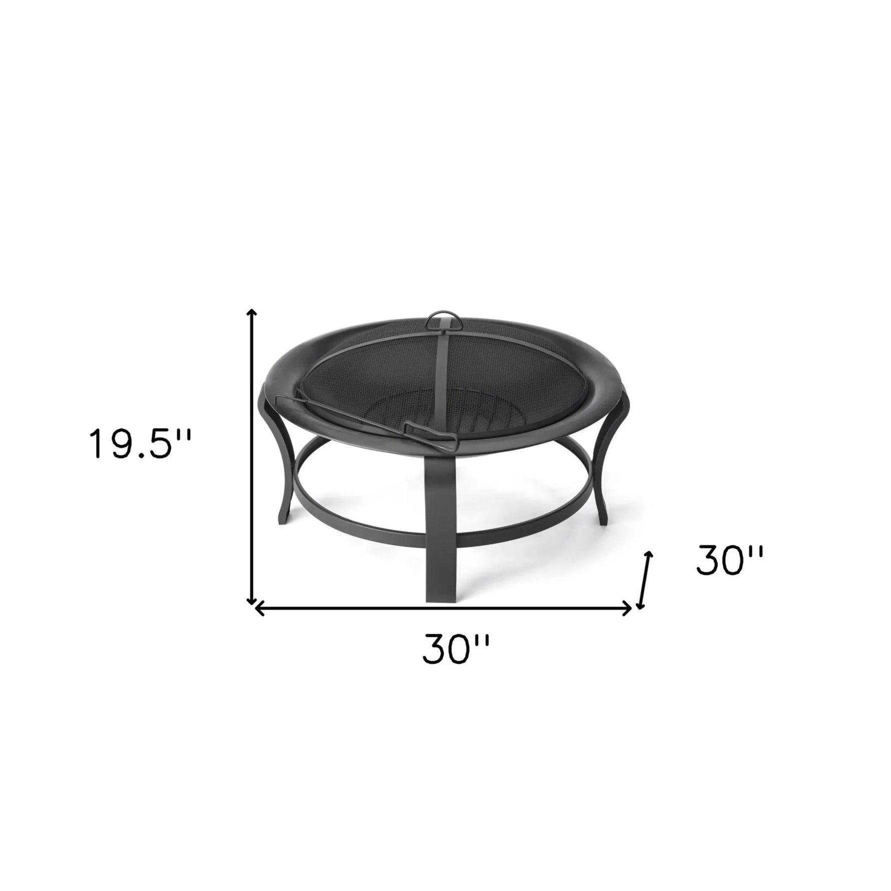 Black Steel Round Wood Burning Fire Pit - AMAZON FACTORY