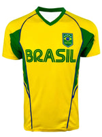 Brazil National Soccer Team Sport Jersey Top Loose Fast Drying Breathable Short Sleeved Summer New Men's Outdoor Fitness T-shirt-AMAZON FACTORY