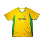 Brazil National Soccer Team Sport Jersey Top Loose Fast Drying Breathable Short Sleeved Summer New Men's Outdoor Fitness T-shirt-AMAZON FACTORY