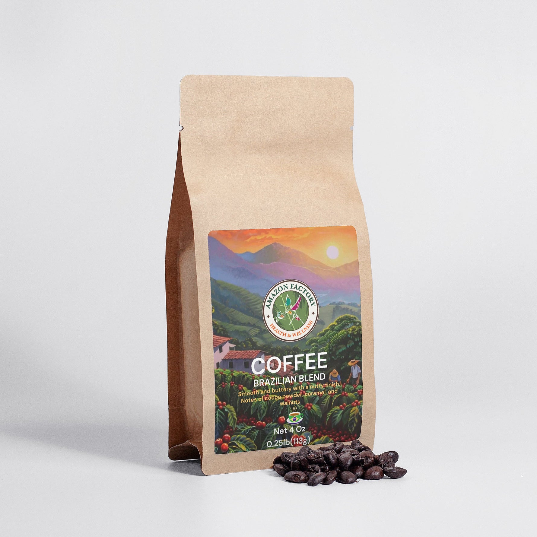 Brazilian Blend Coffee – Premium 4oz Single-Origin Whole Bean or Ground Coffee-AMAZON FACTORY
