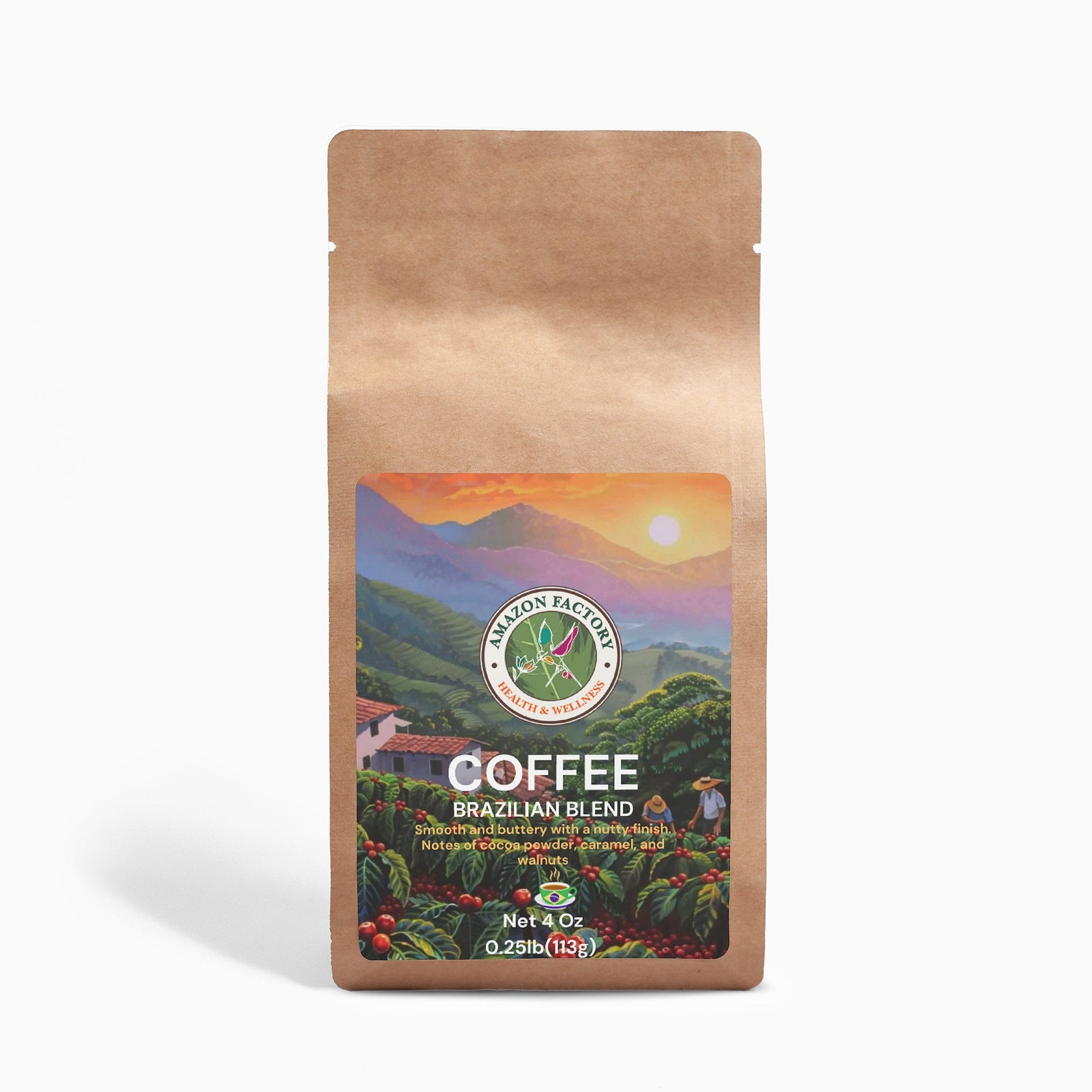 Brazilian Blend Coffee – Premium 4oz Single-Origin Whole Bean or Ground Coffee-AMAZON FACTORY