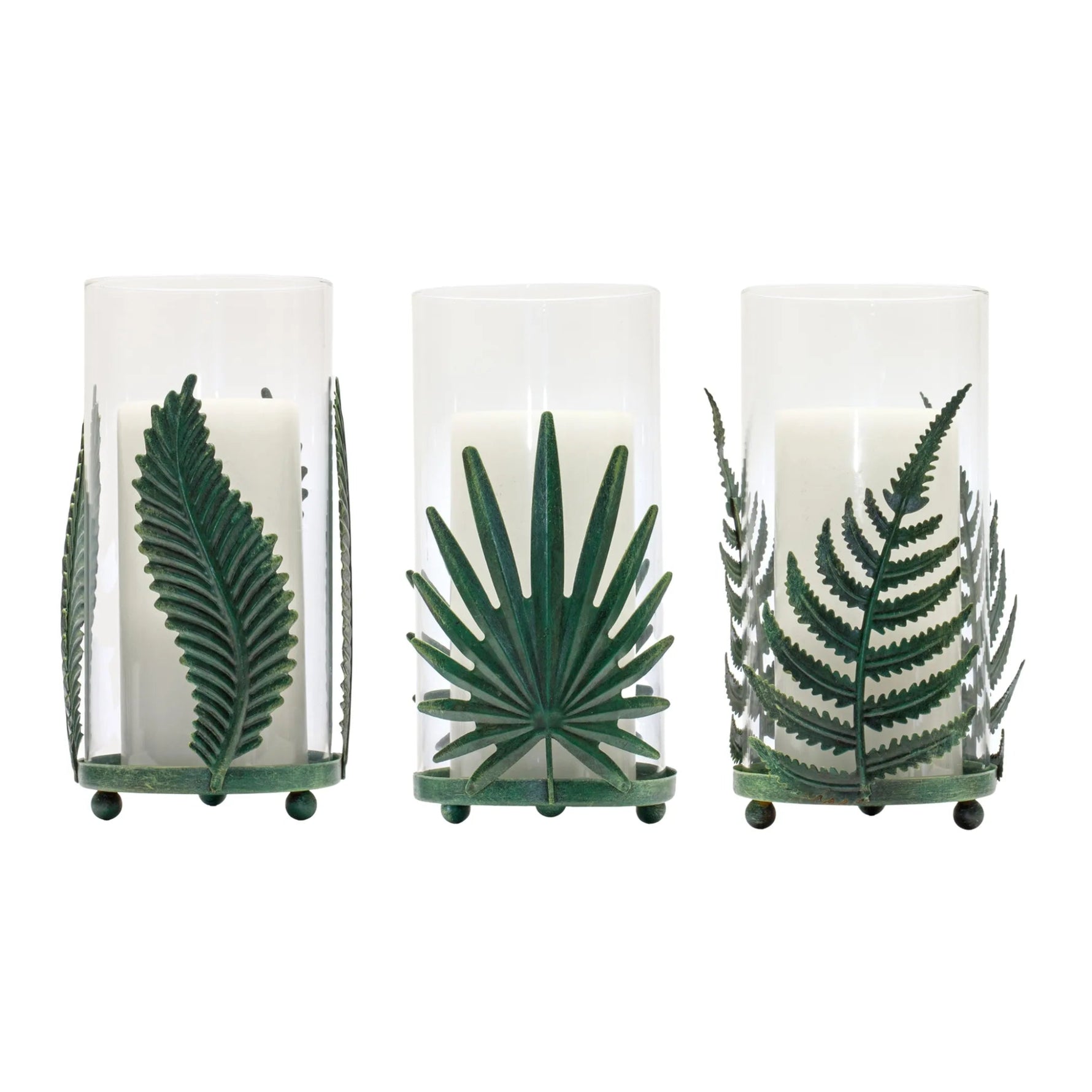 Candle Holder (Set of 6) 8.25"H Metal/Glass - AMAZON FACTORY