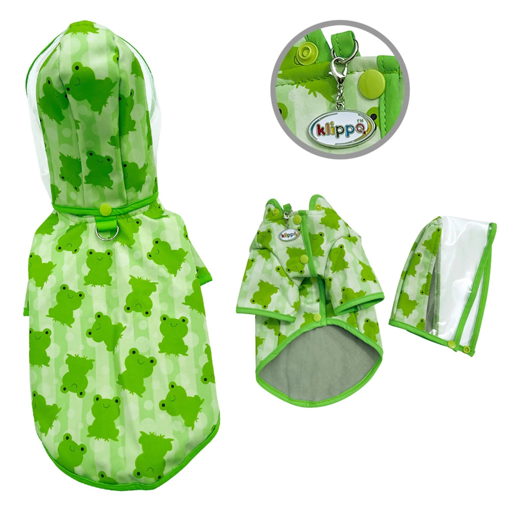 Clear View Froggy Raincoat with Fleece Lining and Detachable Hood-AMAZON FACTORY