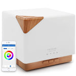 Cube Light Wood Smart With Remote Control Wi - Fi Essential Oil Diffuser - AMAZON FACTORY