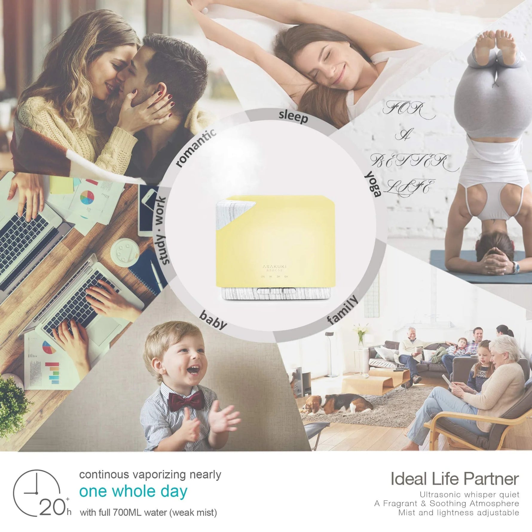 Cube White Wood Essential Oil Diffuser - AMAZON FACTORY