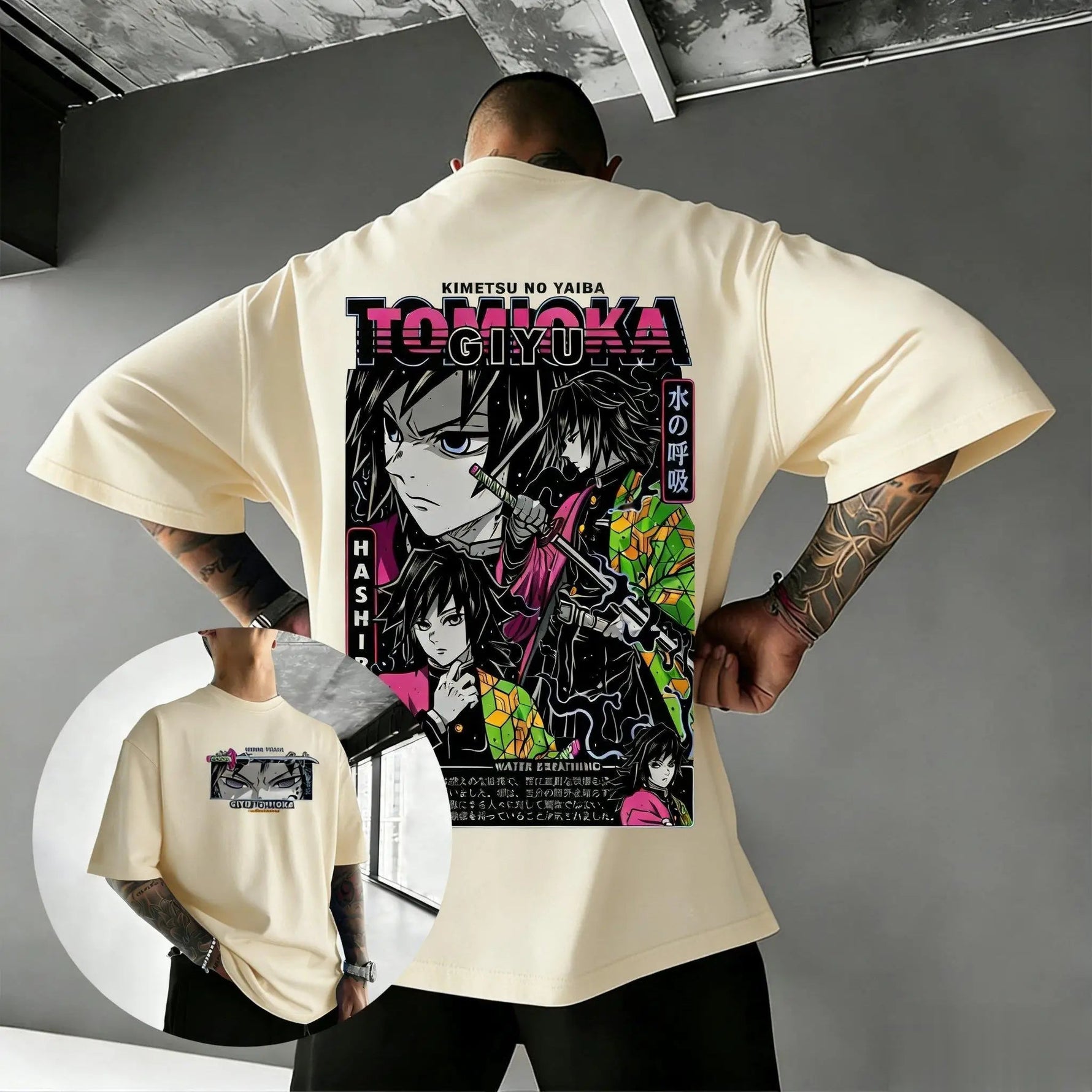 Demon Slayer Tomioka Giyu Anime T Shirt Men Women Cotton Short Sleeve Tee Tops Summer Graphic Print Streetwear Cosplay 2026 New-AMAZON FACTORY