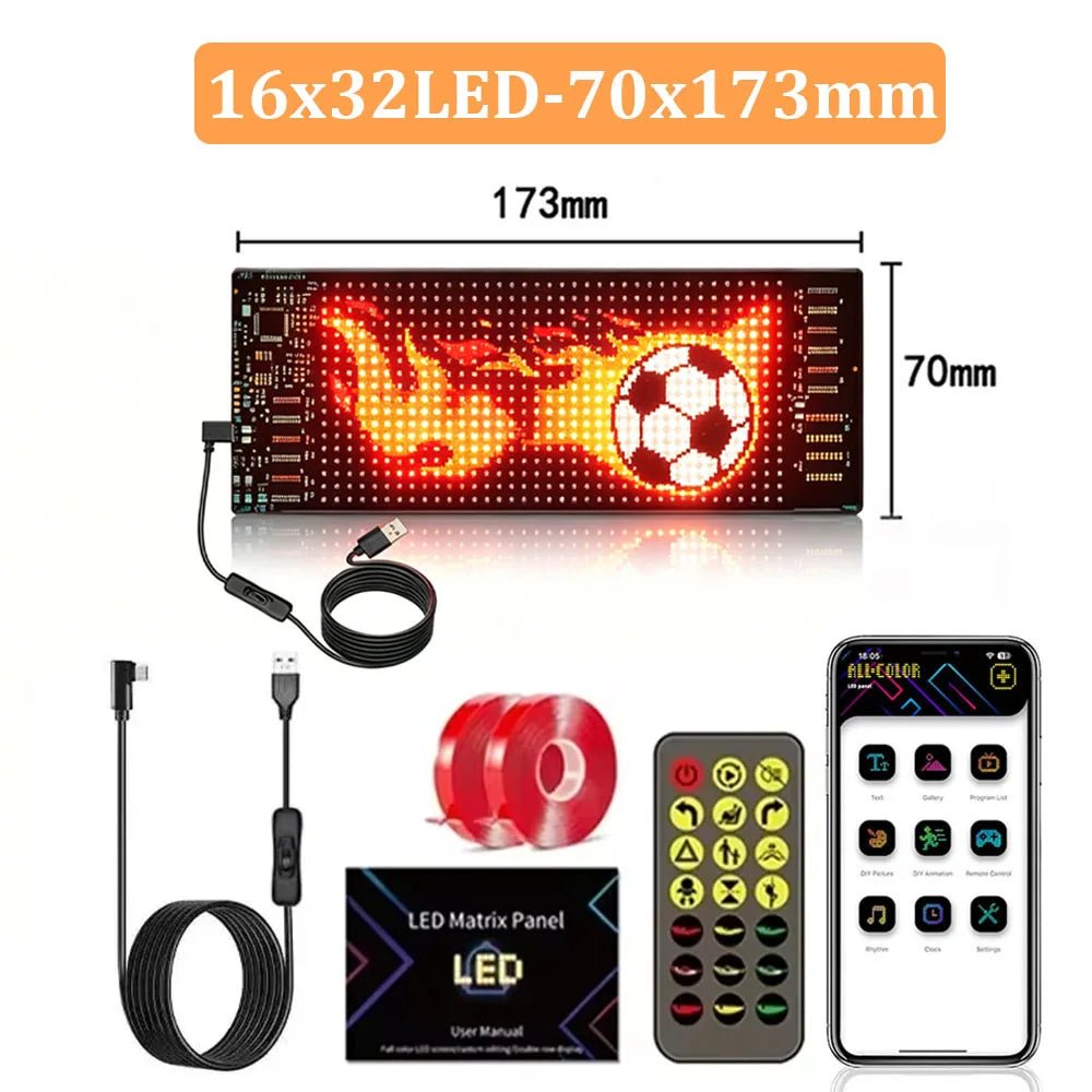DIY Programmable LED Pixel Panel, LED Devil Eye Lights for Windshield,Customized Text & Animations for 2026 World Cup Fan Events-AMAZON FACTORY