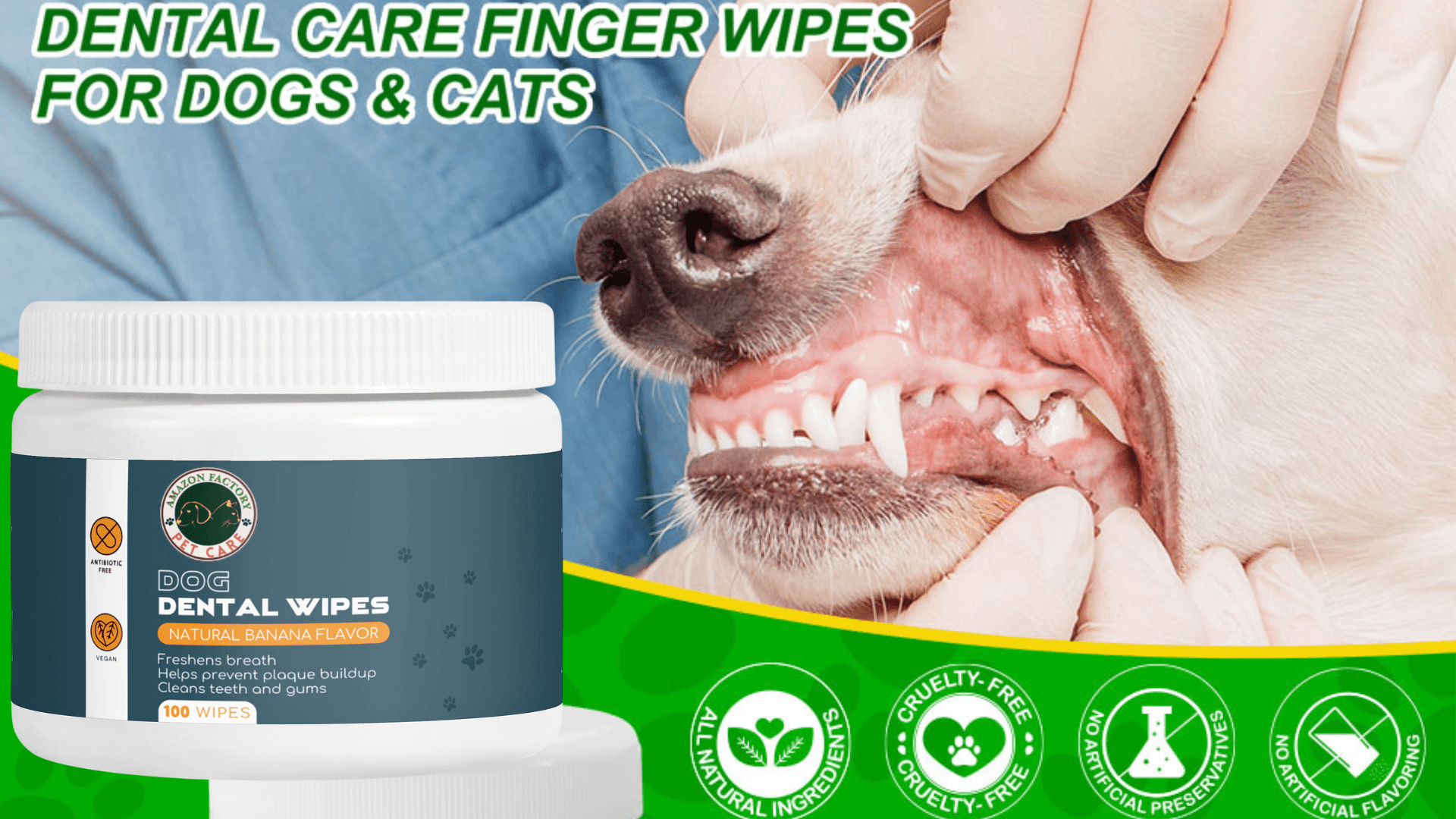 Dog Dental Cleaner Wipes - AMAZON FACTORY
