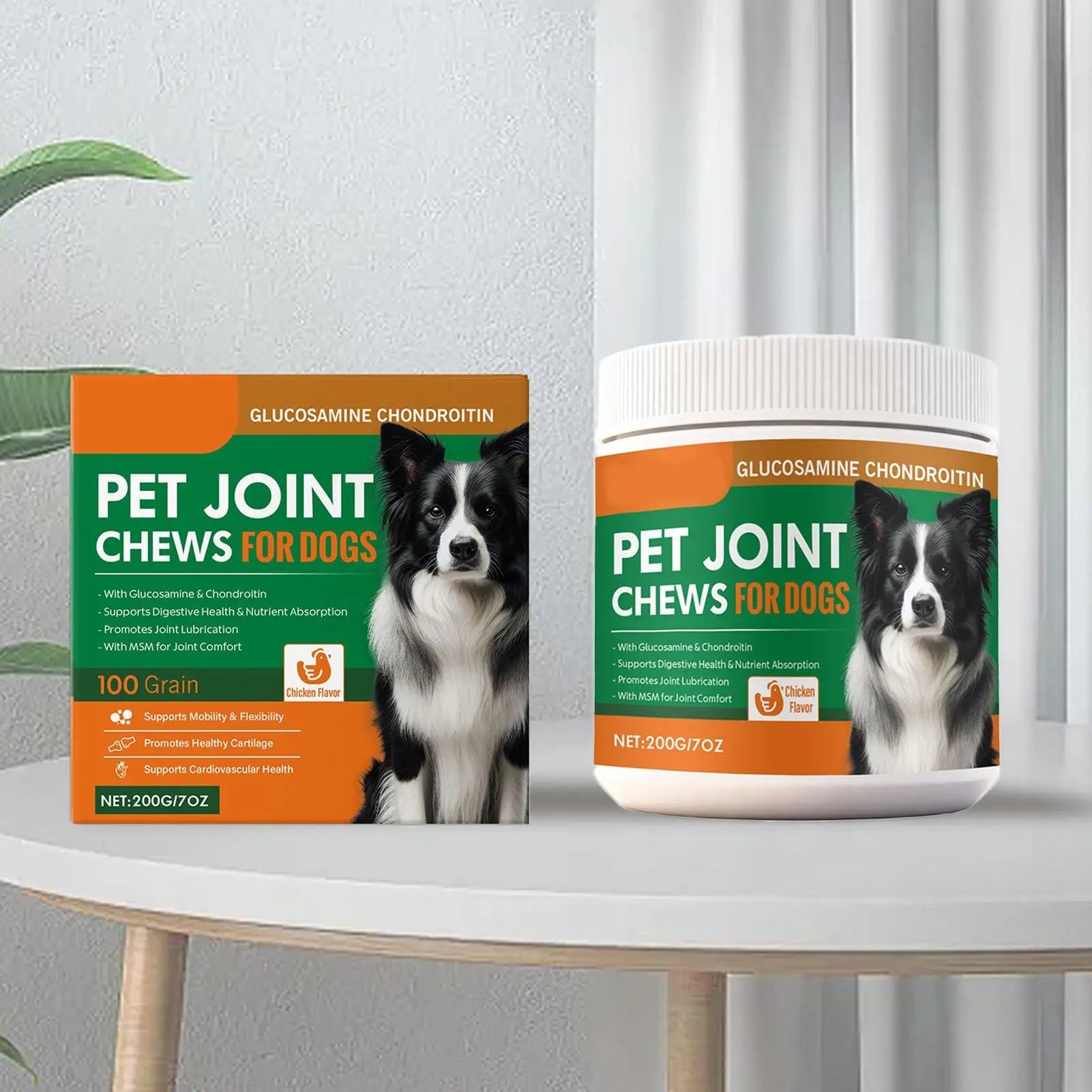 Dog Joint Supplement Chewable Pill 100 - piece Dog Joint And Hip Supplement For Home Travel Daily Care Digestive Absorption Pet - AMAZON FACTORY