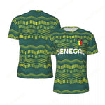Fashion Senegal Flag Graphic Football T Shirts for Men Trend 3D National Emblem Printed Sports T-shirts Loose Breathable Tees-AMAZON FACTORY