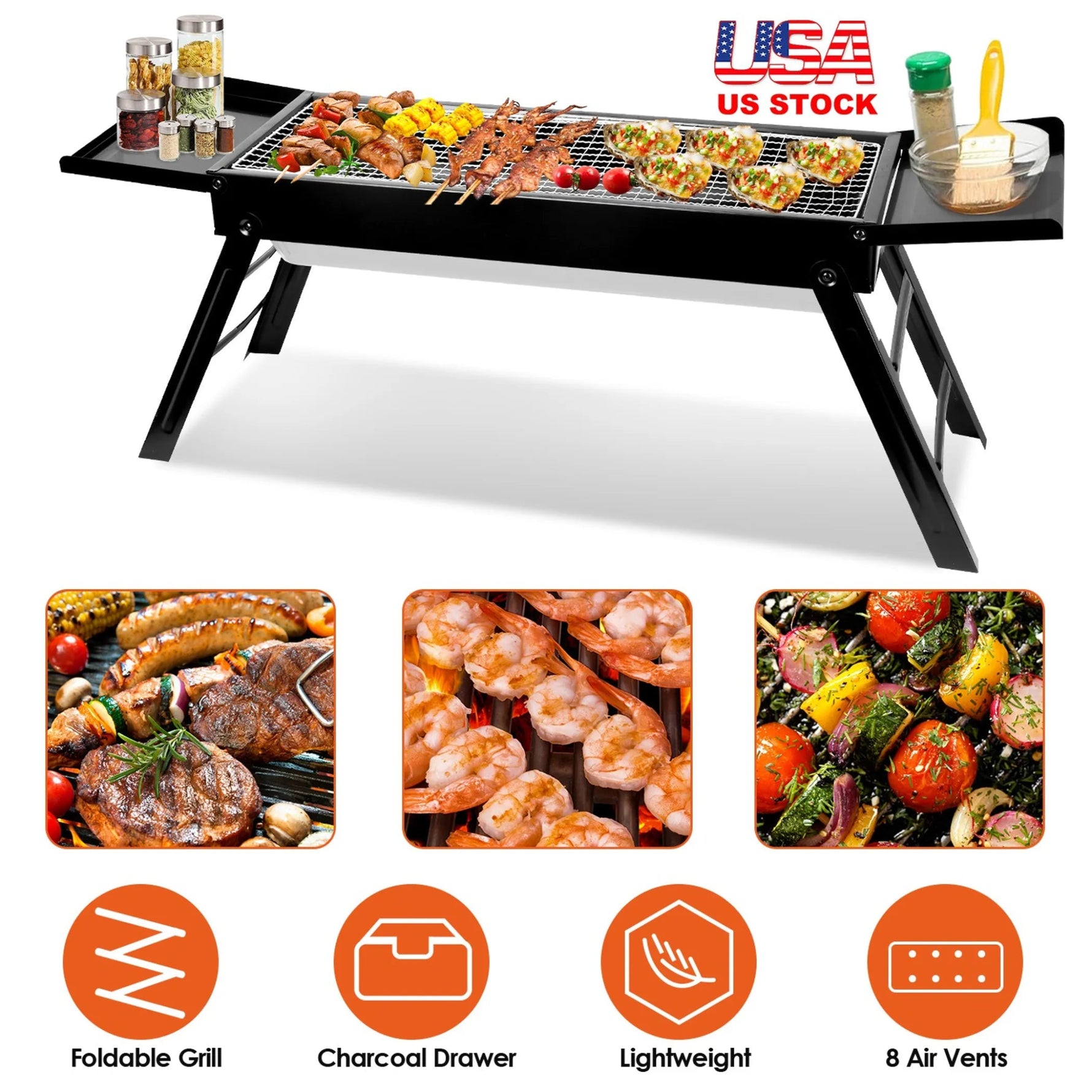 Foldable Charcoal BBQ Grill - AMAZON FACTORY