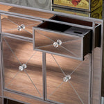 Glamorous Mirrored Bling Two Door Storage Accent Cabinet-AMAZON FACTORY