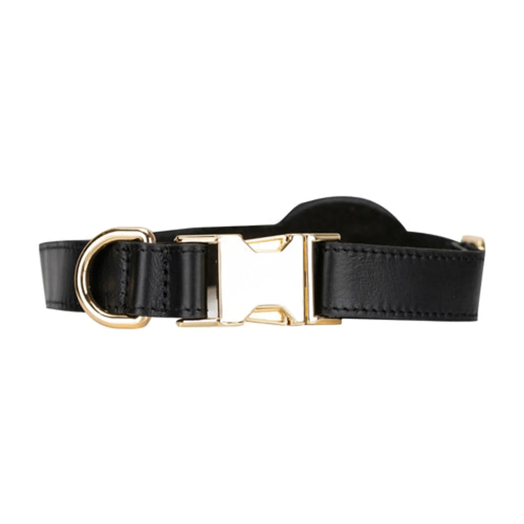 Golden Leather Dog Collars with *Apple Air-Tag Slot|*Apple Airplay devices are not included with the collar.-AMAZON FACTORY