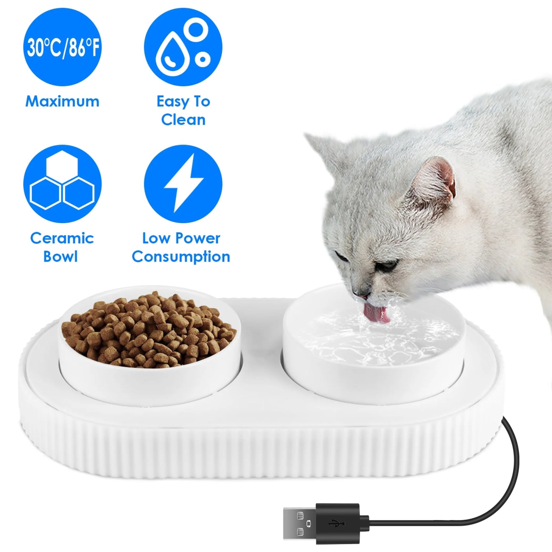 Heated Water Bowl For Dogs And Cats Ceramic Heated Pet-AMAZON FACTORY