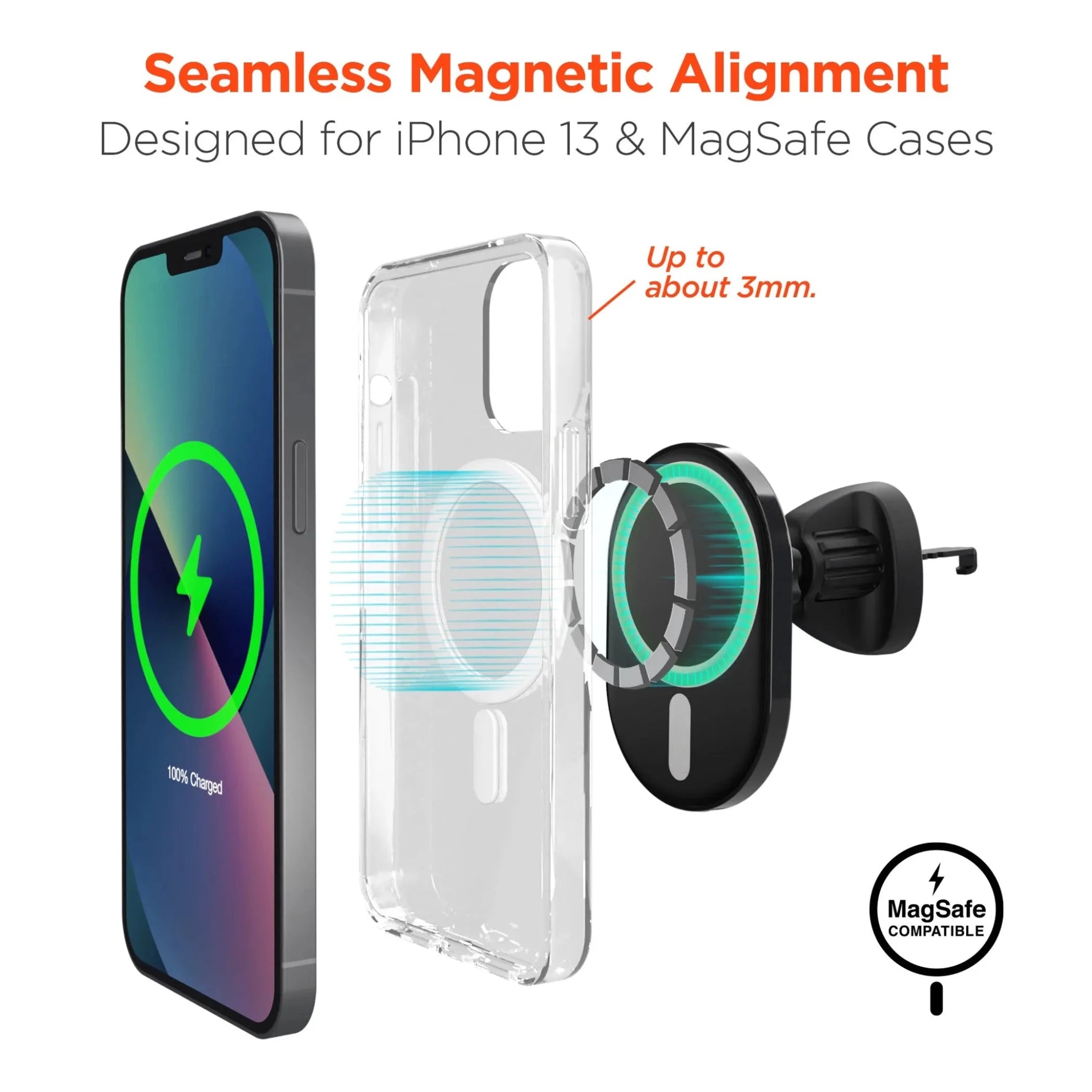 HyperGear MagVent Wireless Car Charging Mount for iPhone 13-AMAZON FACTORY