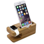 iPhone and iWatch Docking and Charging Station in Natural Wood-AMAZON FACTORY