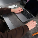 Jersey Grey Leather Desk Pad for Office and Home-AMAZON FACTORY