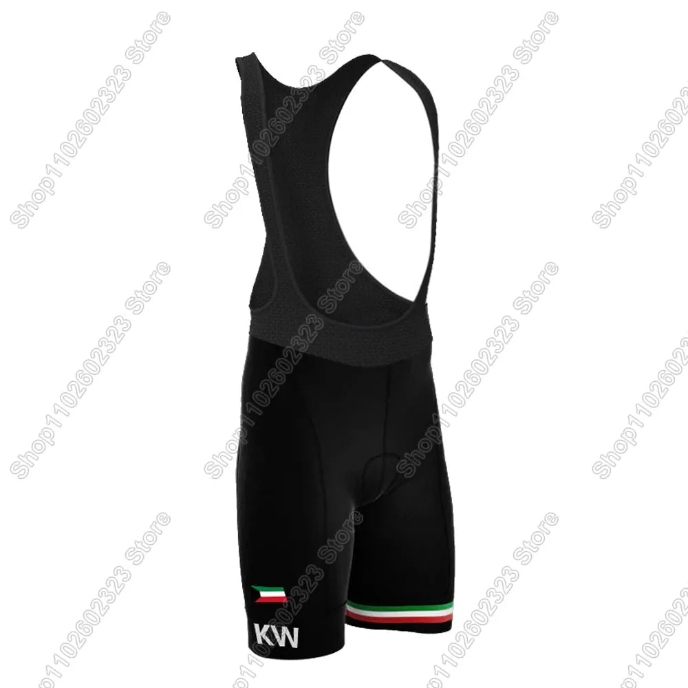 Kuwait National Team 2025 Cycling Jersey Set Summer Bicycle Clothing Road Bike Shirts Suit Bicycle Bib Shorts MTB Ropa Maillot-AMAZON FACTORY