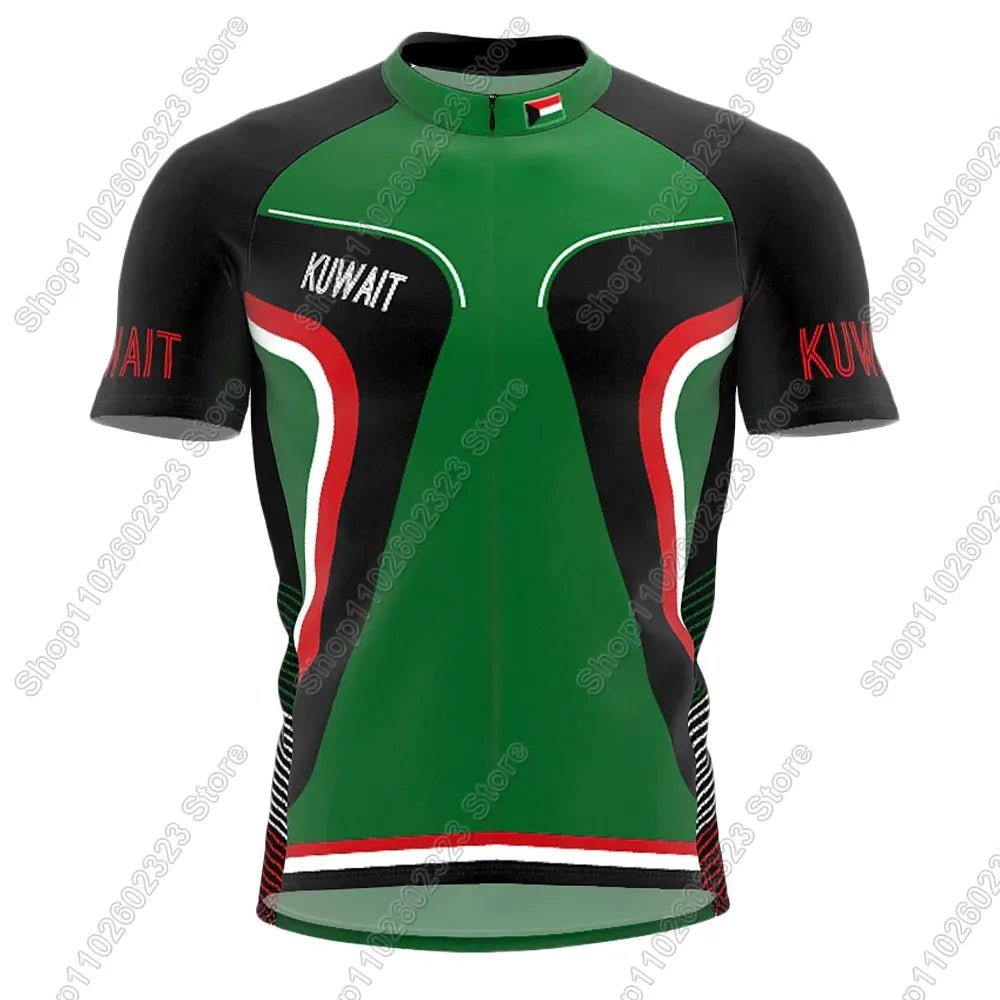 Kuwait National Team 2025 Cycling Jersey Set Summer Bicycle Clothing Road Bike Shirts Suit Bicycle Bib Shorts MTB Ropa Maillot-AMAZON FACTORY