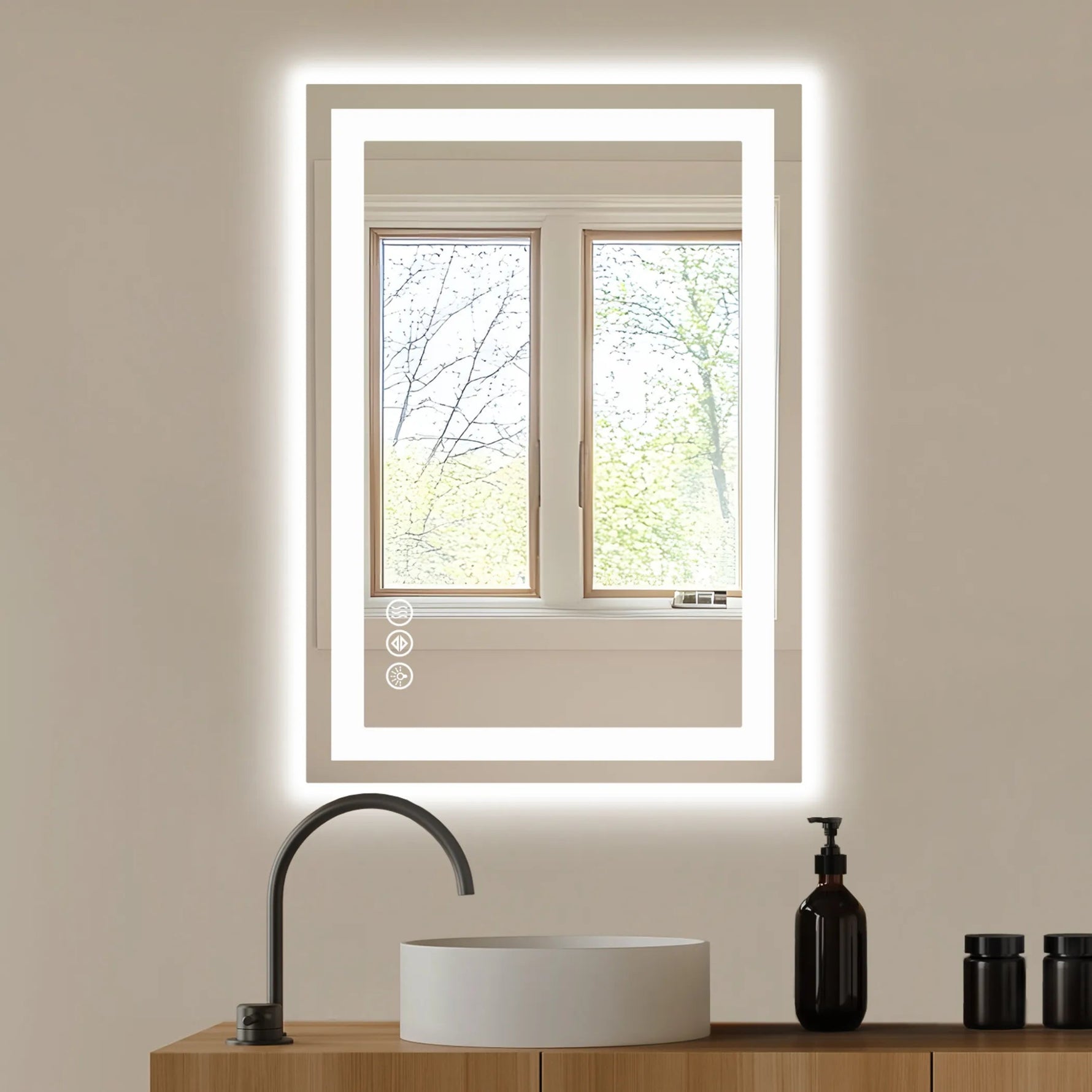 Lighted Frameless Bathroom Vanity Mirror - AMAZON FACTORY
