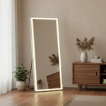 Lighted Freestanding and Wall Mount Frameless Full Length Mirror - AMAZON FACTORY