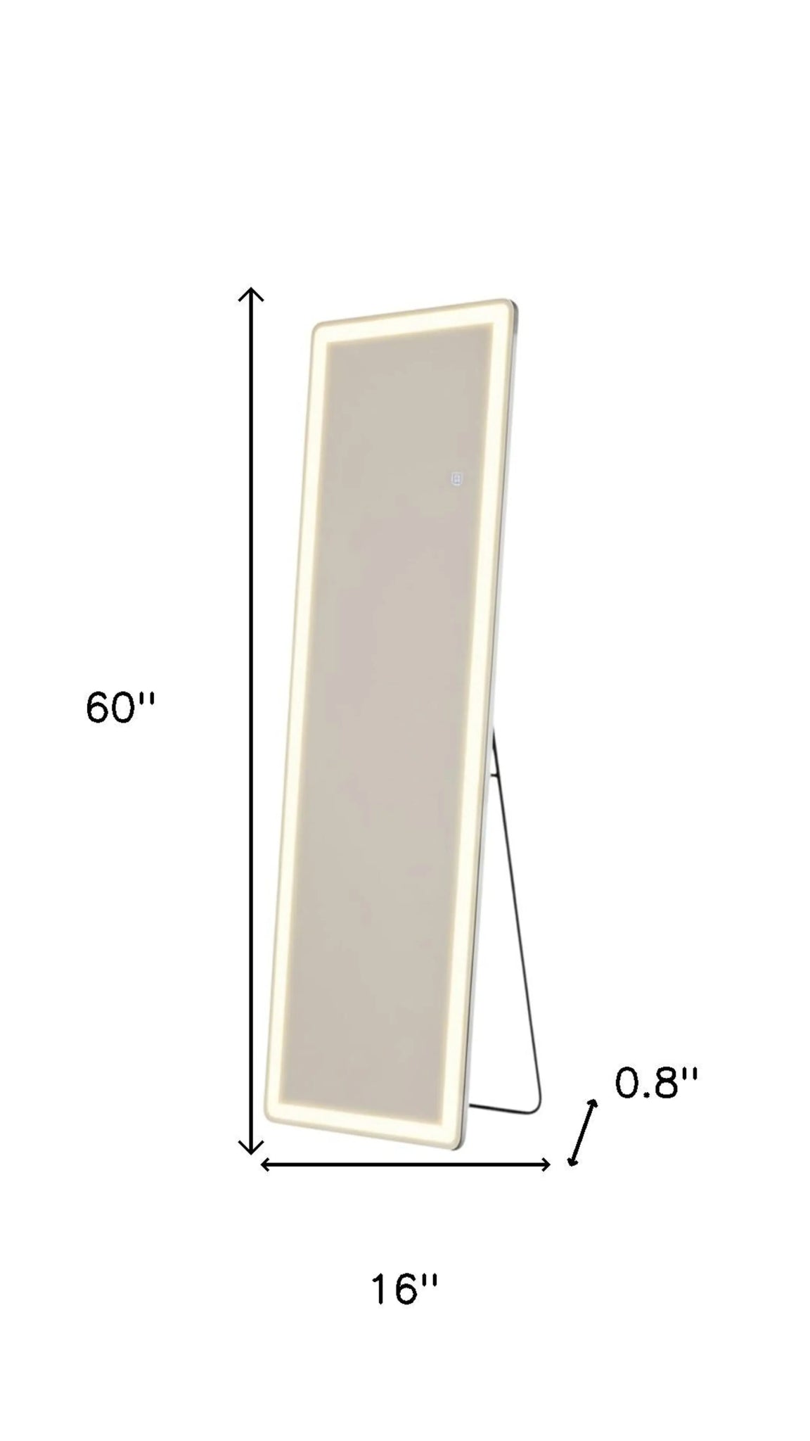 Lighted Freestanding and Wall Mount Frameless Full Length Mirror - AMAZON FACTORY