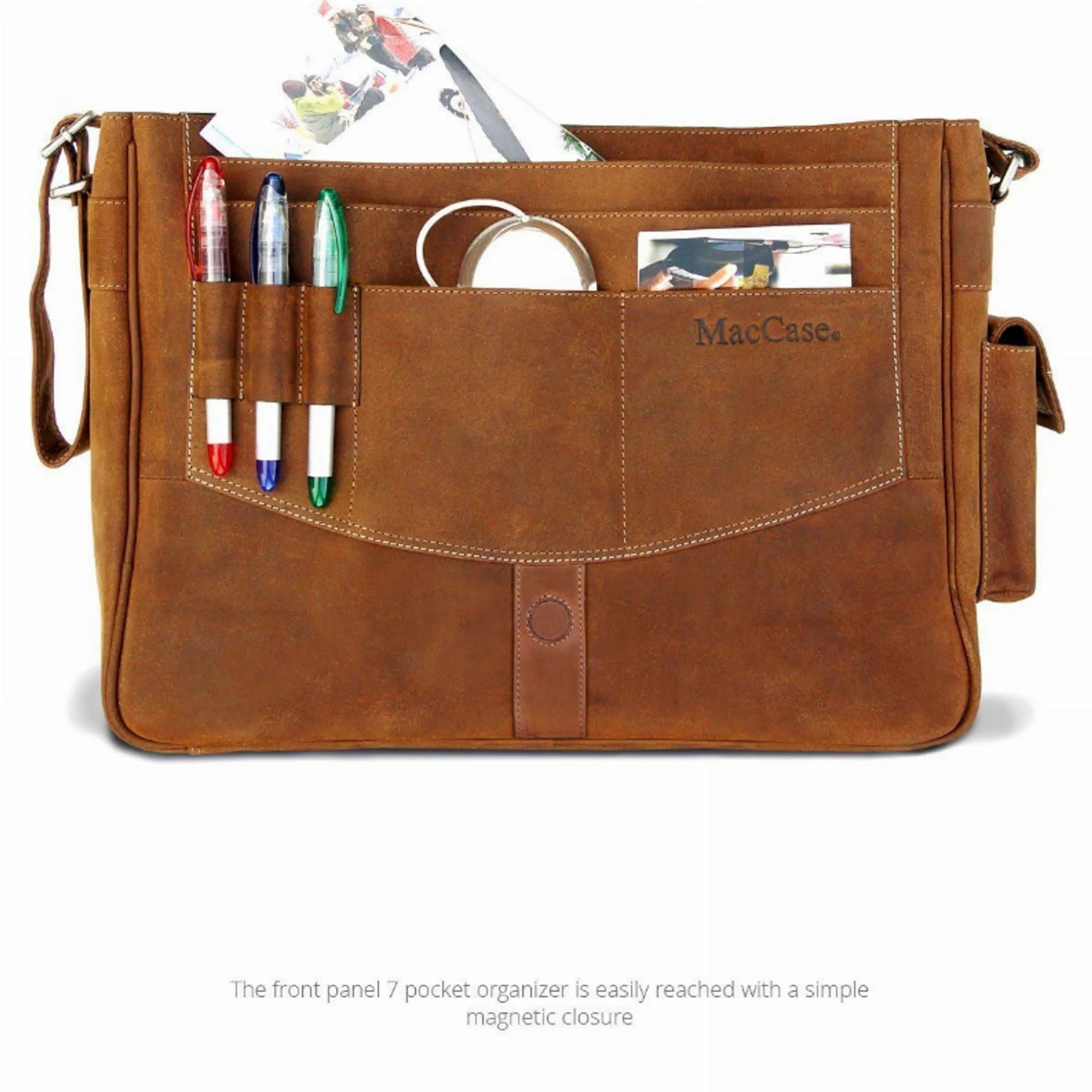 MacCase Premium Leather Messenger Bag - AMAZON FACTORY