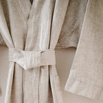 Melange Linen Bathrobe-AMAZON FACTORY