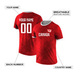 Men's Custom Canada National Team Soccer T-shirt Personalized Name Number Football Shirt, Breathable Quick Dry Sportswear-AMAZON FACTORY