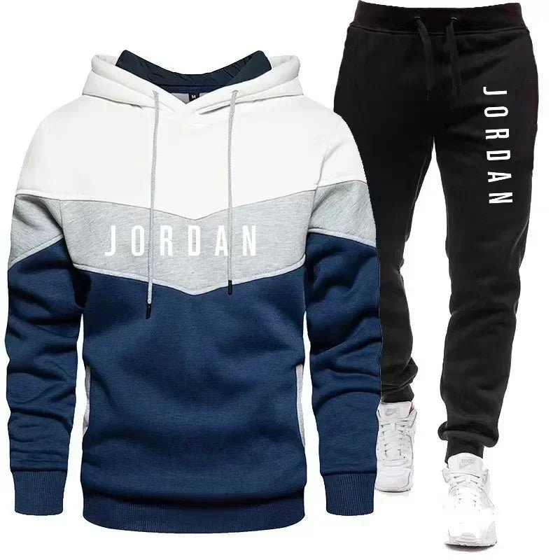 Men's Spring Sports Fitness Comfortable and Fashionable Streetwear Style: Two-piece Long-sleeved Sports Shirt, Hooded Sports Shi-AMAZON FACTORY