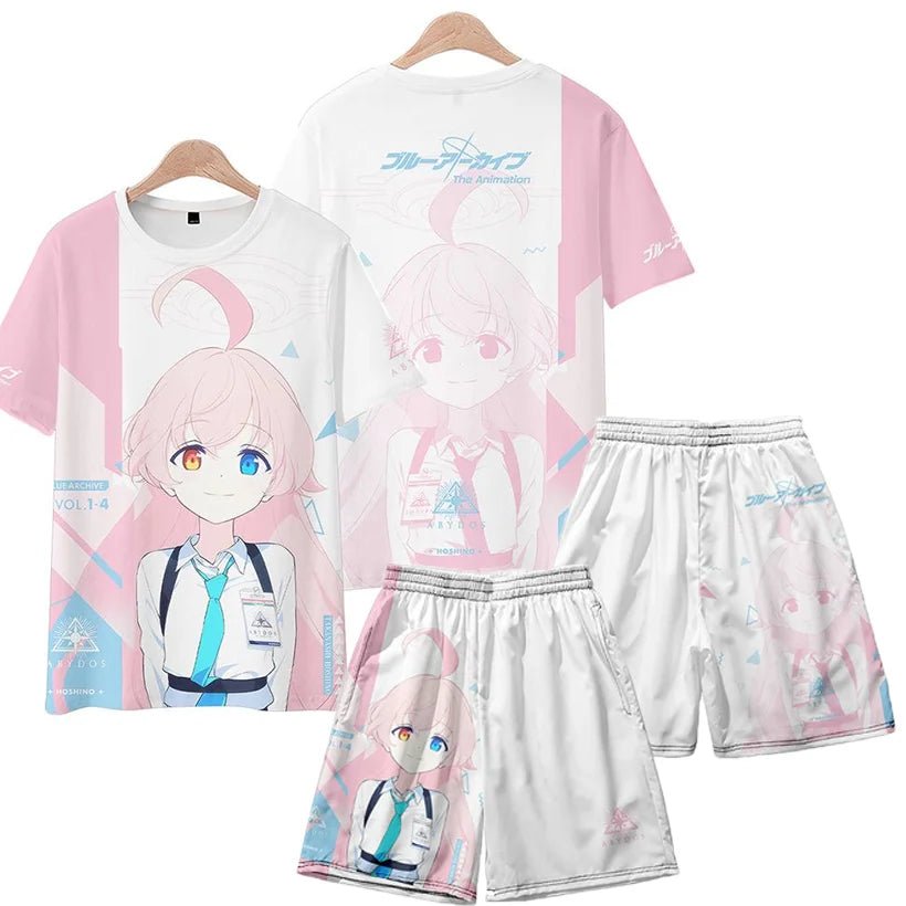 Men's Suits Anime Blue Archive Takanashi Hoshino 3D Print T-Shirts Shorts 2 - Piece Sets Tracksuits Oversized Outfits Man Clothing - AMAZON FACTORY