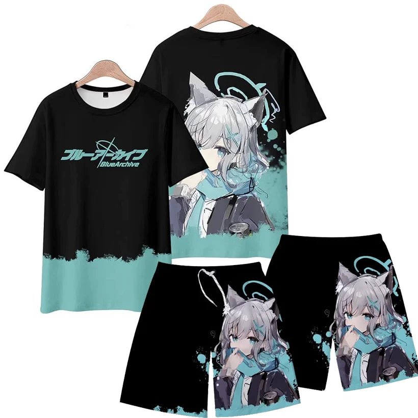 Men's Suits Anime Blue Archive Takanashi Hoshino 3D Print T-Shirts Shorts 2 - Piece Sets Tracksuits Oversized Outfits Man Clothing - AMAZON FACTORY