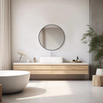Metal Round Framed Bathroom Vanity Mirror - AMAZON FACTORY