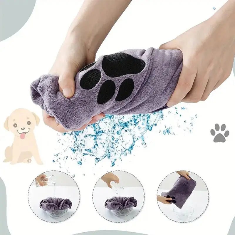 Microfiber Pet Bath Towel Embroidered Super Soft Absorbent Towel For Dogs Cat Grooming Supplies - AMAZON FACTORY