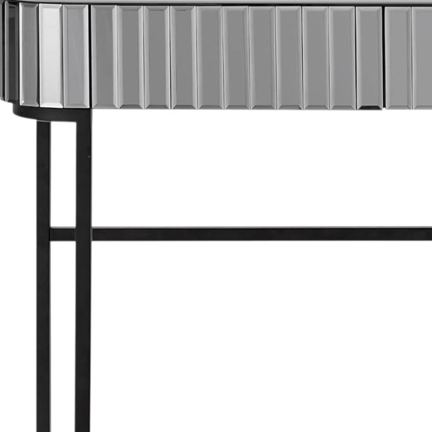Mirrored Glass and Stainless Steel Two Drawer Vanity Table-AMAZON FACTORY
