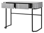 Mirrored Glass and Stainless Steel Two Drawer Vanity Table-AMAZON FACTORY