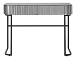 Mirrored Glass and Stainless Steel Two Drawer Vanity Table-AMAZON FACTORY