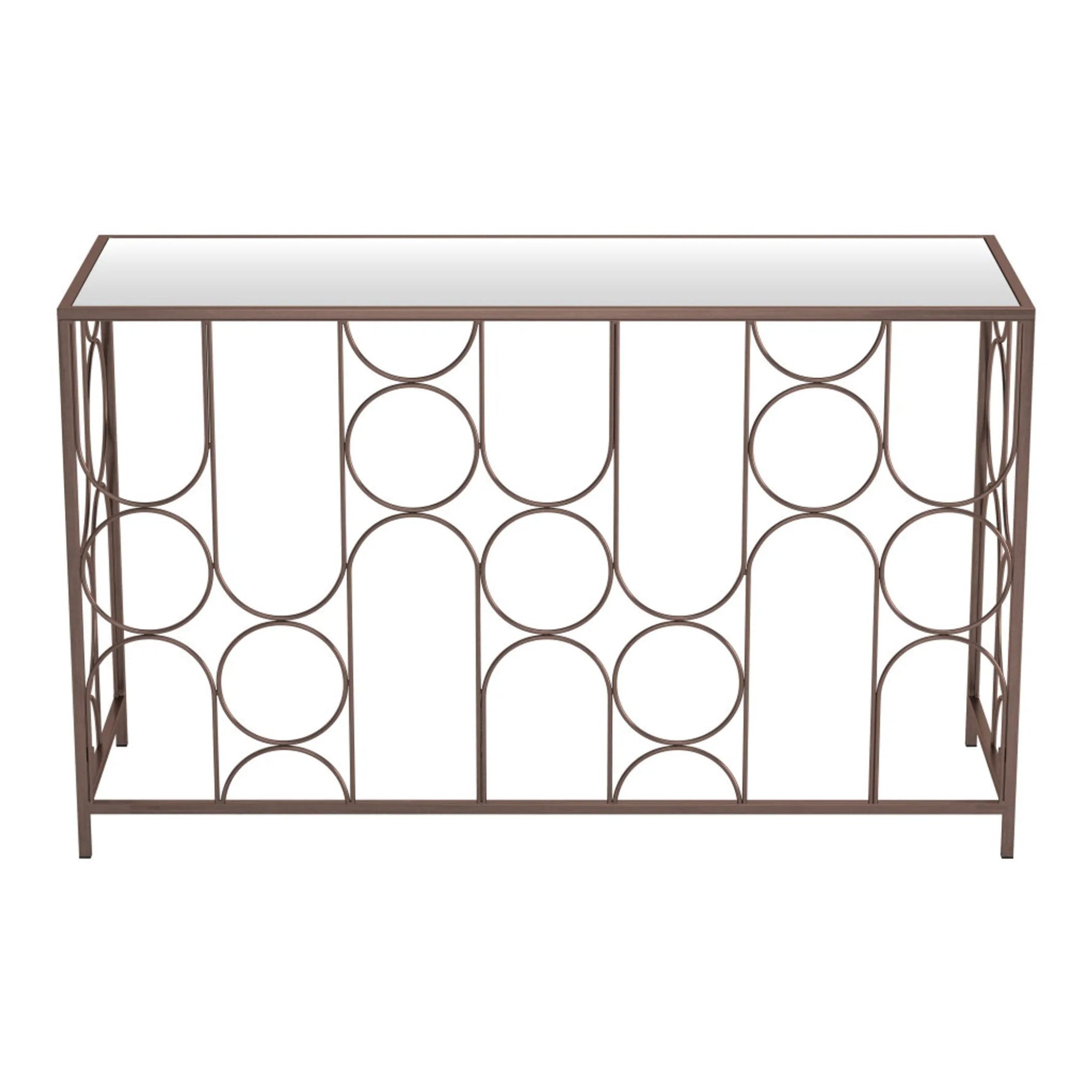 Mirrored Glass and Steel Frame Console Table-AMAZON FACTORY