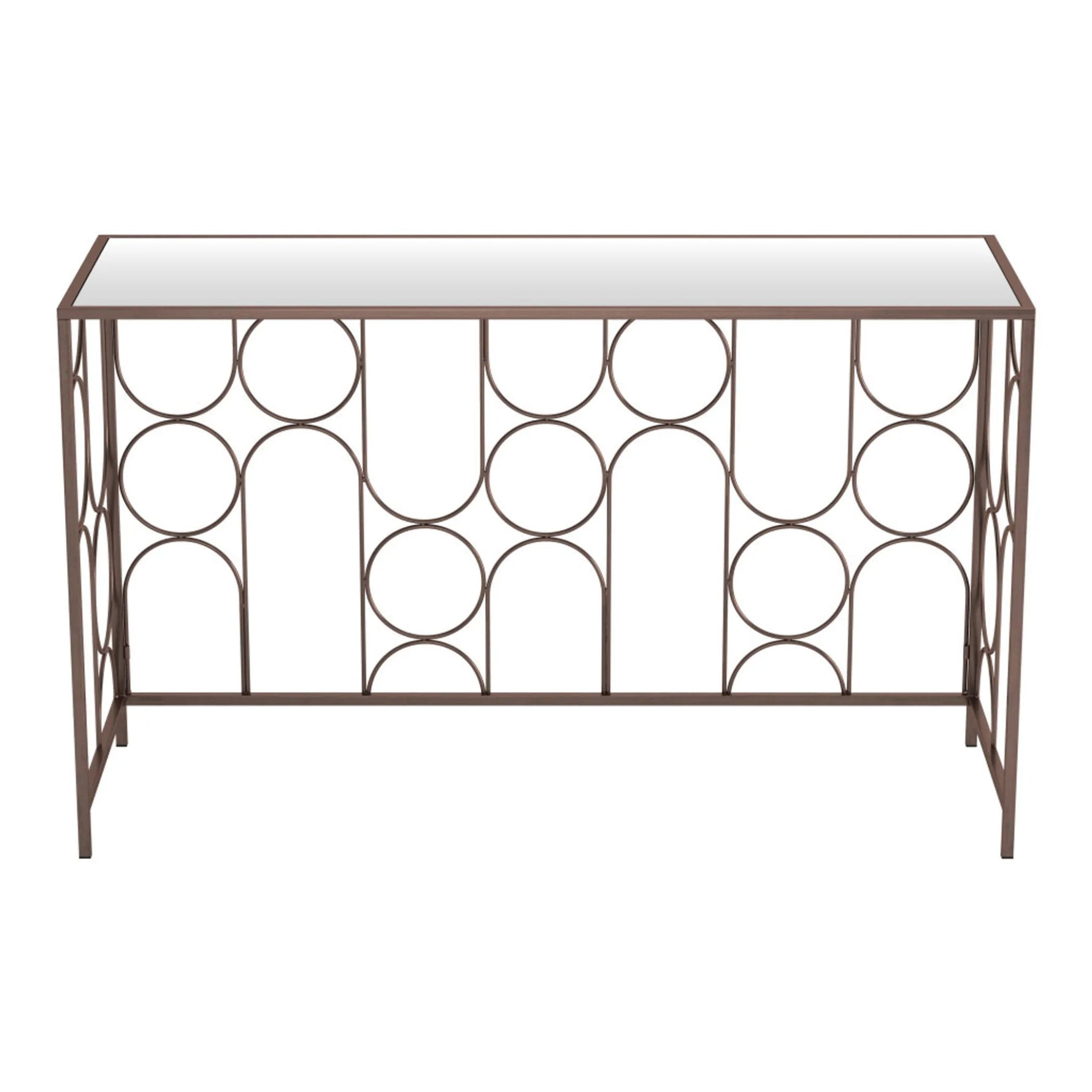 Mirrored Glass and Steel Frame Console Table-AMAZON FACTORY