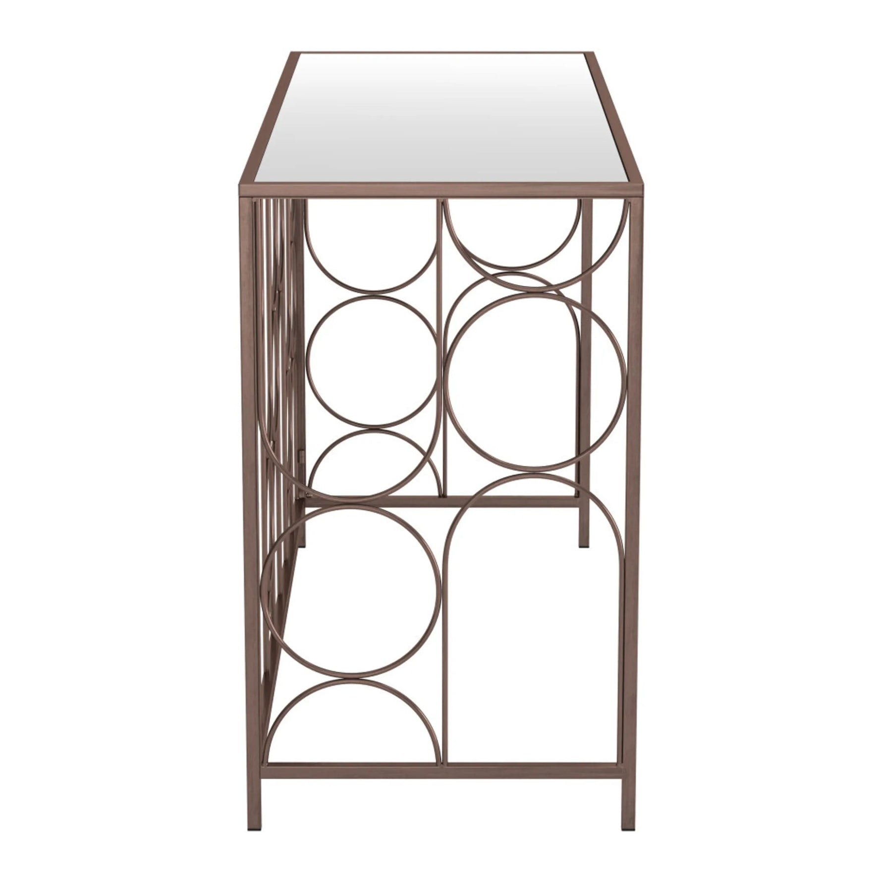 Mirrored Glass and Steel Frame Console Table-AMAZON FACTORY