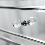 Mirrored Silver Finish Nightstand Drawer-AMAZON FACTORY
