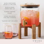 Modern Manor Wood & Glass Drink Dispenser by Twine Living - AMAZON FACTORY
